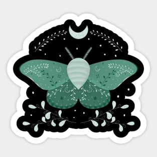 Mystic Teal Moth Sticker